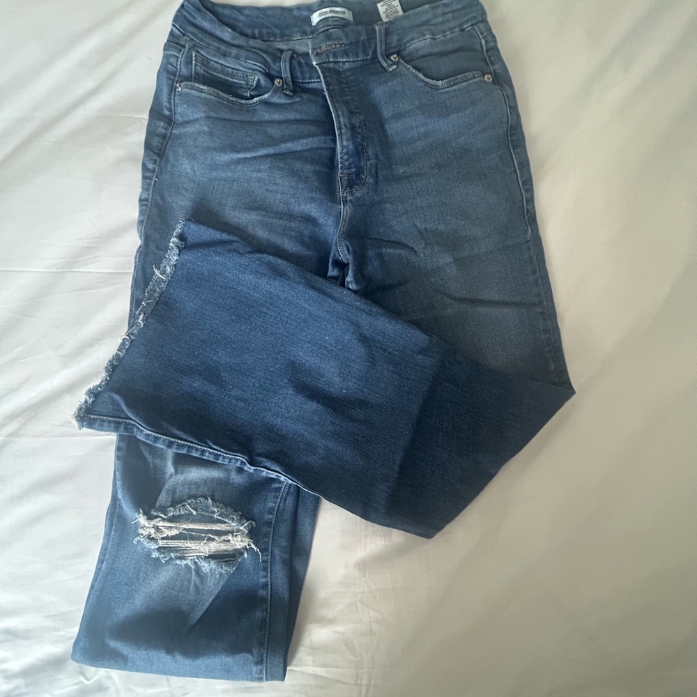 Good American Blue Flare & Wide Leg Jeans